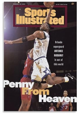 GOORAL Penny Hardaway Retro-Sport-Poster, Wandkunst, Gemälde, Leinwand, Geschenk, Wohnzimmer, Drucke, Schlafzimmer, Dekoration, Kunstwerke, 20 x 30 cm