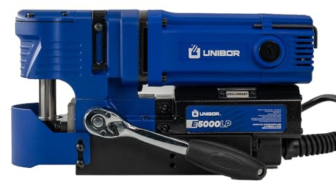 Unibor Low Profile Magnetic Drill Press - E5000LP ELITE Range 2 Cutter Capacity, Low Profile Mag Drilling Machine, Smart Control | LiftShield, LED Work Light, Variable Speed Lightweight 1200W Power