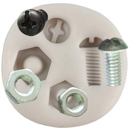 MINFEIDMS Outils à main Moules en silicone à vis, écrous, fondants, outils de construction, moule à bonbons pour décoration de gâteaux en sucre, décoration de cupcakes, pâte à sucre, pâte à gomme,