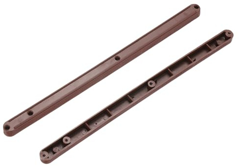 PATIKIL 4 Stück 12 Zoll Schubladenschienen Kunststoffführungsschienen Braun | Seitlich montierte Schienen, für Schrank/Schublade/Nachttisch/Tisch/Kleiderschrank, mit 19/32 15mm Nut