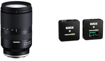 TAMRON 17-70mm F/2.8 Di III-A VC RXD zoom lens for APS-C mirrorless system cameras & RØDE Wireless GO II Single Ultra-compact Dual-channel Wireless Microphone System