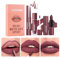 3 in 1 Matte Samt-Lippenstift-Set, 3Pcs Matte Lippenstift + Matte Flüssig-Lippenstift + Lip Liner Set, Samtiger Lippenstift Lang anhaltender Lipgloss Make Up Geschenkset (#06, 1er-Packung)