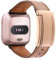 Bracelet Magnétique en Cuir pour Fitbit Versa 2/Versa SE/Versa Lite/Versa Bracelet de Montre, avec Fermoir Déploiement en Acier Inoxydable Sangle Remplacement pour Homme Femme avec Fitbit Versa 2 (2)