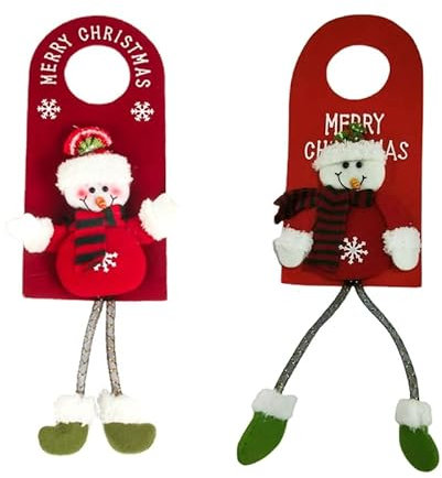 Colgantes de Navidad para colgar en la puerta, muñeco de nieve, Papá Noel, colgador de puerta para casa, hotel, pizarra, picaporte, adornos para colgar para Navidad, árbol de Navidad, decoración de