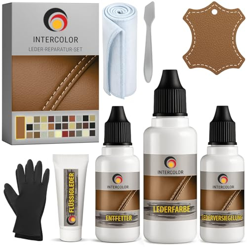 Generisch Leder Reparatur Set für BMW Dakota Professionelles Flüssigleder + Lederfarbe Color Passend Beseitigt Schrammen und Abnutzung an Leder und Kunstleder (Cognac)