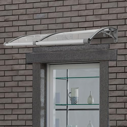 Marquesina para Puerta de Entrada 120 x 60 cm, Marquesinas Exterior para Puertas y Ventanas Aleación de Aluminio, Techo de Puerta para Exterior, Resistente al Frío y al Calor -35-120 °C