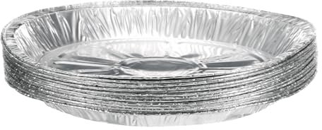 sourcing map 20 moldes redondos de papel de aluminio de 9.05 pulgadas, desechables, antiadherentes, para pasteles, quiches, tartas, hornear, cocinar, recalentar, fiestas, color plateado