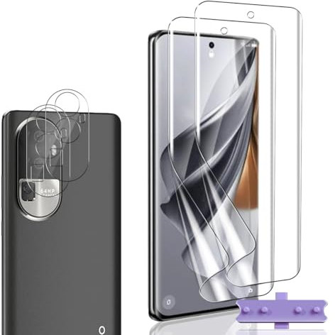Bekiikoo Protector de Pantalla para OPPO Reno 10/OPPO Reno 10 Pro y Vidrio Templado Protector de Lente para cámara [2+2 Piezas], Antiarañazos, TPU Protector de Pantalla para OPPO Reno 10/10 Pro