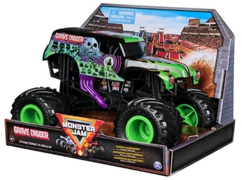 Monster Jam Series 23 Oversized Official Grave Digger Monster Truck, Collector Die-Cast Vehicle, 1:24 Scale, Kids Toys for Boys Ages 3 and up