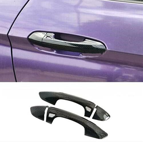 Pour F&ord Mustang 2015-2020 4 Pièces Couvercle De Poignée ABS Porte En Fiber De Carbone Poignées Porte Extérieure
