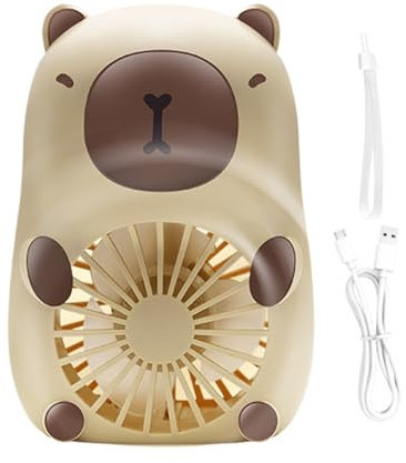 Ventilador de animales, fanático de la mano - Ventilador eléctrico de Capybara de mano - Dispositivo de enfriamiento personal, accesorios fríos, refrigerador de alimentos para niños para niños hombres