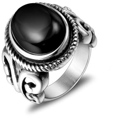 Wycian Freundschaft Ringe mit Gravur, Damen Ring 57 Edelstahl Schwarz 22.6mm Schmetterling mit Schwarzem Stein Personalisiert für Mutter Vatertag