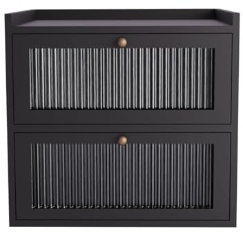 Txmyxgs Portapane in Legno,Contenitore per Pane a Doppio Strato,Portapane in Legno con Finestre Con fori di ventilazione,Conservazione di Alimenti di Grande Capacità da Cucina e Panetteria (Nero)