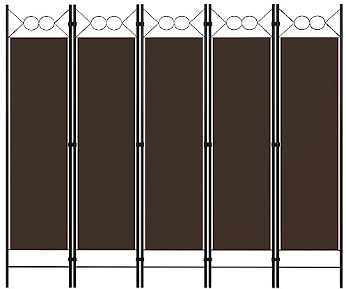 Vorraum Möbel Faltwand Raumteiler,5-TLG. Raumteiler Braun 200 x 180 cm,Sichtschutzwände für Wohnzimmer Büro Krankenhaus