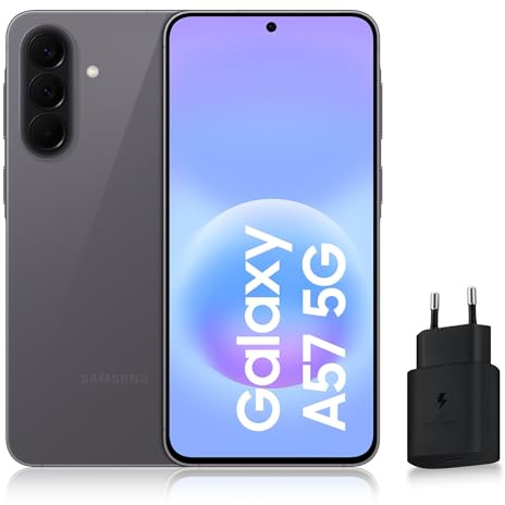 Samsung Galaxy A57 5G, Smartphone Android 5G avec l'IA Accessible à Tous, 128 Go, RAM 8 Go, Chargeur Secteur Rapide 25W Inclus, Smartphone déverrouillé, Gris, Version FR