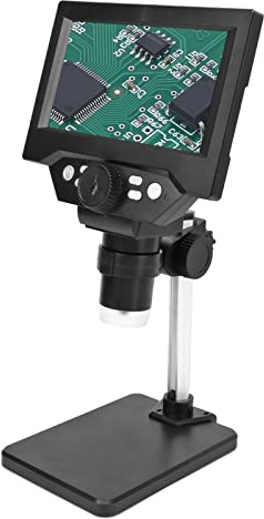 Ausla Digitales Mikroskop, ABS-LCD-Münzmikroskop mit 5,5-Zoll-Bildschirm, 10 MP, 1000 X 1080 P, 8 LED-Leuchten, USB-Computeranschluss für Münzen, Löten, Studieren, Reparatur