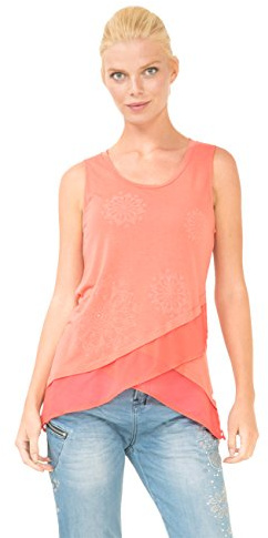 Desigual Damen Top TS_SÁBADO, Rosa (Deep Sea Coral 7062), Gr. Large (Herstellergröße: X-Large)