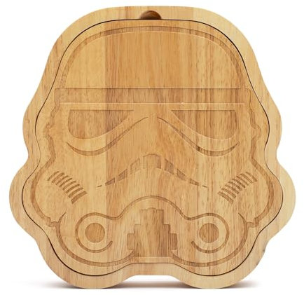Juego original de tabla de quesos y cuchillos Stormtrooper, tabla de quesos de madera, tabla de embutidos, tabla de servir de madera, incluye cuchillo Stilton, Cheddar y queso duro - ThumbsUp!