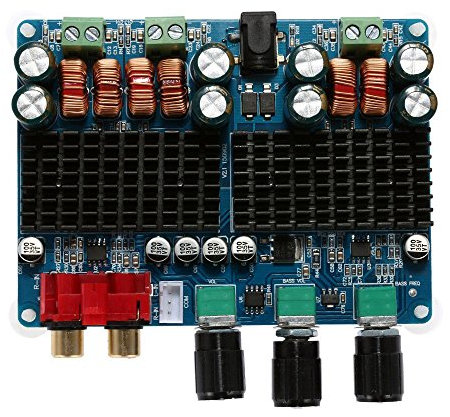 DollaTek TPA3116 2x50W + 100W 2.1 Dual Channel Power Amplifier Amplificador de Canales Digitales Potencia del subwoofer Junta DC 12V-26V