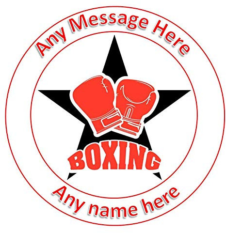Personalised boxing cake topper edible icing sheets or wafer paper 6 inch (Wafer)