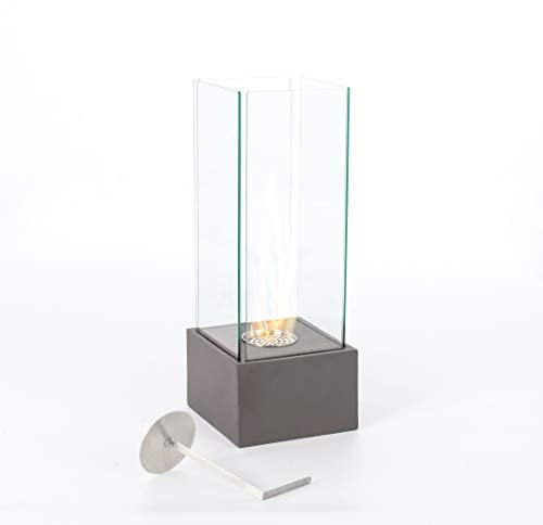 STONES HOME FURNITURE Levels Bioethanol-Kamin für den Boden, Grau, 25 x 25 x 65 cm