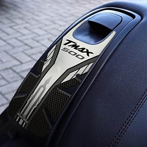 Resin Bike Adesivi Scooter Compatibile con Yamaha Tmax 500 T-max 2001-2007. Protezione Sportello Serbatoio e Tunnel Centrale Antigraffio e Antiurto. Adesivi Resinati 3D Carboon Look e Bianco