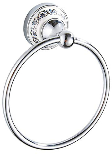Tubayia Vintage Edelstahl Handtuchring Handtuchhalter Handtuch Halter Ring für Badezimmer, Hotel (Silber)