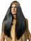 Indianer Perücke mit glatten langen Haaren im Set in schwarz mit passendem Kopfband für Herren & Damen Fasching Karneval