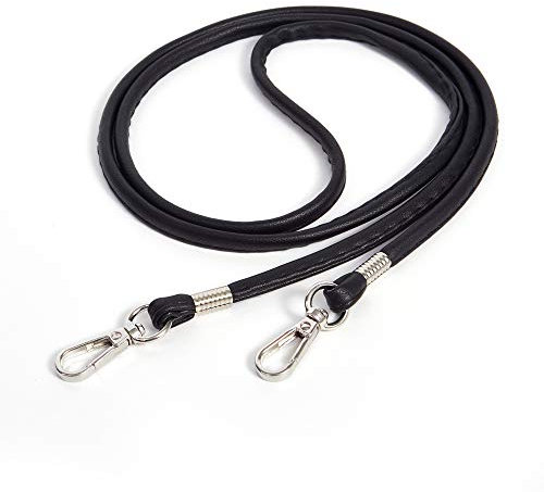 Crossbody Taschenkette Geldbörsen Kette Riemen Ersatzkette Dünner Weicher PU Leder für kleine Tasche,börse,Clutch,Handyhülle (Schwarz - Silber)