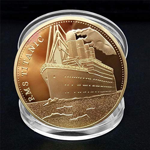 BYFRI 1pc Titanic Schiff Gedenkmünze Titanic Vorfall Sammeln BTC Bitcoin Arts Geschenke Home Decoration