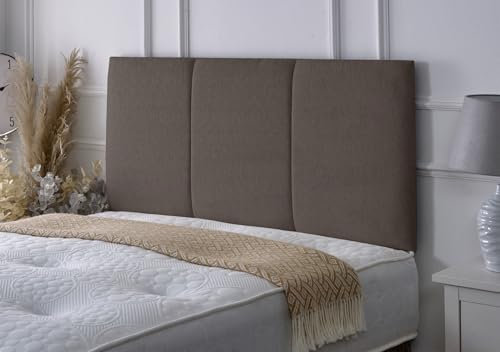 Alton Padded Paneled Divan Bed Headboard | Chenille Fabric Headboards for 5ft King Size Bed Frame | Elegant design with wooden material headboards for beds (Charcoal, 5ft King Height-20inch)