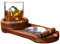 Labeol Cendrier cadeau pour papa, plateau en verre à whisky et porte-cigare, cendrier en bois pour contenir des cigares, ensemble d'accessoires cadeau pour homme et papa