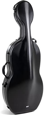 GEWA custodia per violoncello in policarbonato 4/4 nero con cinghie a zaino, maniglia laterale e ruote (Rolly)