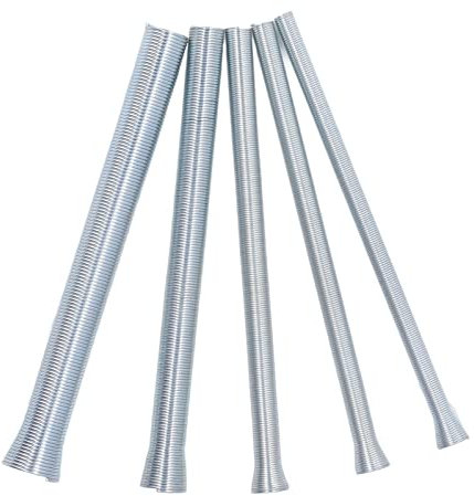 DEWIN 5Pcs Piegatubi a Molla, Tubo a Molla Set in Acciaio Super Elastico Tubi a Molla Piegato Kit 5/8,1/2, 3/8, 5/16, 1/4 Pollici per Tubi in Alluminio di Rame Curvi