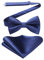 HISDERN Noeud Papillon Reglable Nœuds Papillon Bleu Marine de Mouchoir Ensemble Deja Noue Papillon pour Mariage Fete