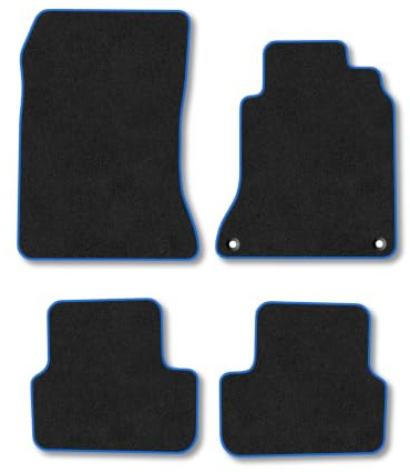 Mercedes CLA (2013-2019) Carpet Car Mats | Blue Edge Trim Tailored Fit Floor Mats Full Coverage Protection Accessories Easy Clean Anti Slip Made in the UK