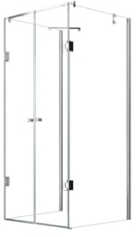 Glaszentrum Hagen - 75x80x75x180 cm - Ares U-Form Duschkabine - Duschabtrennung - Dusche - Pendeltürsystem - 8mm - ESG Glas