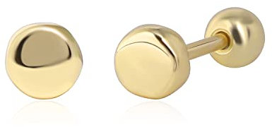 Meissa Orecchini Acciaio Chirurgico a sfera a vite in argento 925 Set Orecchini donna per uomo bambina unisex Piercing Orecchio anallergici (01_Oro (cerchio 3,6 mm))