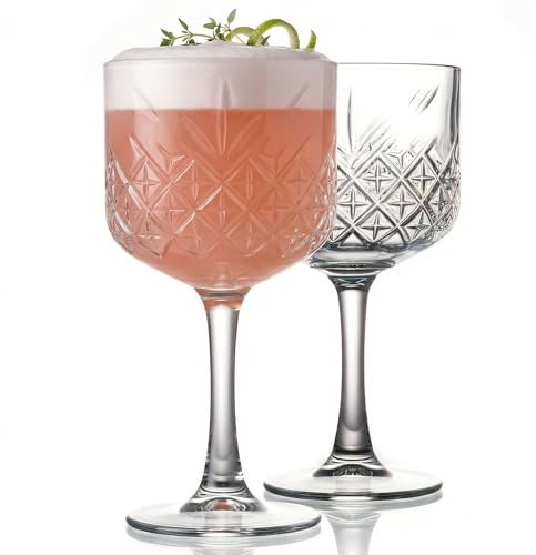 the mask el turko Extra großer Glaskelch, Vintage-Coupe-Gläser, große Weingläser, Cocktail, Champagner, Margarita, lange Stielgläser (500 ml) (Queen-Set)