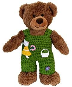 Trägerhose für Teddy 30 cm mit Hasenmädchen Osterkörbchen Osterei Ostern