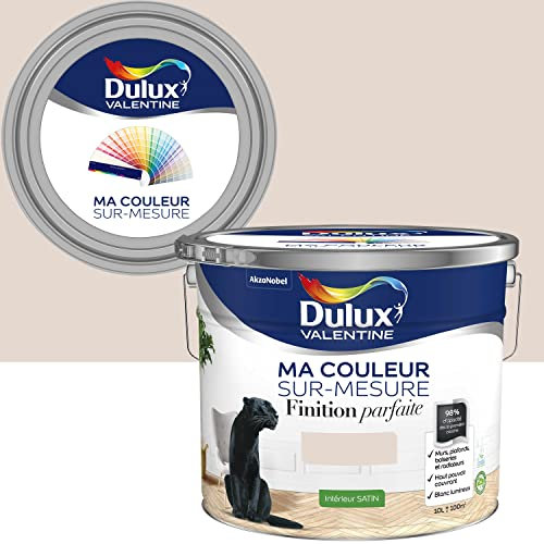 Ma Couleur Sur-mesure par Dulux Valentine – Peinture Intérieure Murs, Plafonds, Boiseries - Finition Parfaite - 98% d'opacité - Satin Beige Parfait 10 L - Palette Intemporelle
