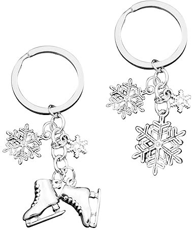 GALPADA 2stücke Schlittschuhe Schneeflocke Schlüsselanhänger Aus Legierung Modischer Anhänger Mit Schlittschuhen Und Schneeflocke Kreativer Schlüsselzubehör Für Rucksack Oder Schlüsselbund
