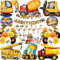 Yskmefun Bagger Geburtstag Deko Set, Bagger Kindergeburtstag Deko, Baustelle Geburtstag Deko Party Dekoration, Bagger Luftballons und Bagger Deko Kuchen, Junge Bagger Deko Kindergeburtstag