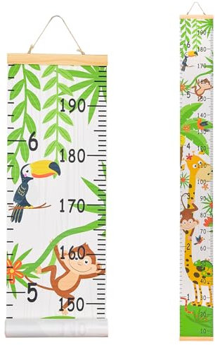 MHJY Messlatte Kinder Meßlatte Größenmesser Hölzernes Maßband Kindergröße Baby Wachstum Wandlineal Kinderzimmer Deko Hängende Wandtattoo Größe 200 x 20 cm für Mädchen Jungen