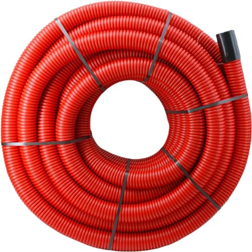 Megaa store Unterirdisches Wellrohr M90 mm | Leerrohr Elektrorohr Erdwellrohr Rot | 5m 10m 15m (5 Meter)