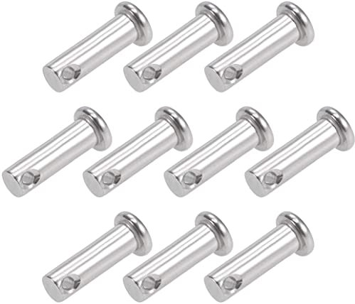 XYWHPGV Perni con cerniera a foro singolo - 8 mm x 25 mm perno a cerniera a testa piatta in acciaio inossidabile 304 10 pezzi(f3018 2b372 06318 0757c 259e4 a4f2e