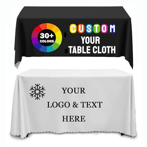 Individueller Tischläufer mit Business-Logo-Text, Personalisierte Logo Tischdecke für Geschäftsverkäufer, Hochzeit, Messen, Geburtstag