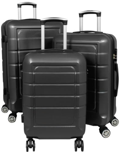 Warenhandel König Hartschalen 3tlg. Kofferset Trolleyset Itzum - Farbe Anthrazit - Gr. M, L und XL
