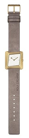 ROLF CREMER | Damenarmbanduhr Twister 507903 | Designuhr in Braun mit vergoldetem Edelstahlgehäuse und weißem Ziffernblatt | Vergoldete Zeiger & Dornschließe