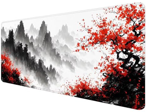 Tapis de Souris Japonais, Tapis de Souris 1000x500mm, Grand Tapis de Souris Gamer avec Surface en Caoutchouc Antidérapant, Tapis de Souris XXL Gaming Montagne Améliore la Précision et la Vitesse, K-8